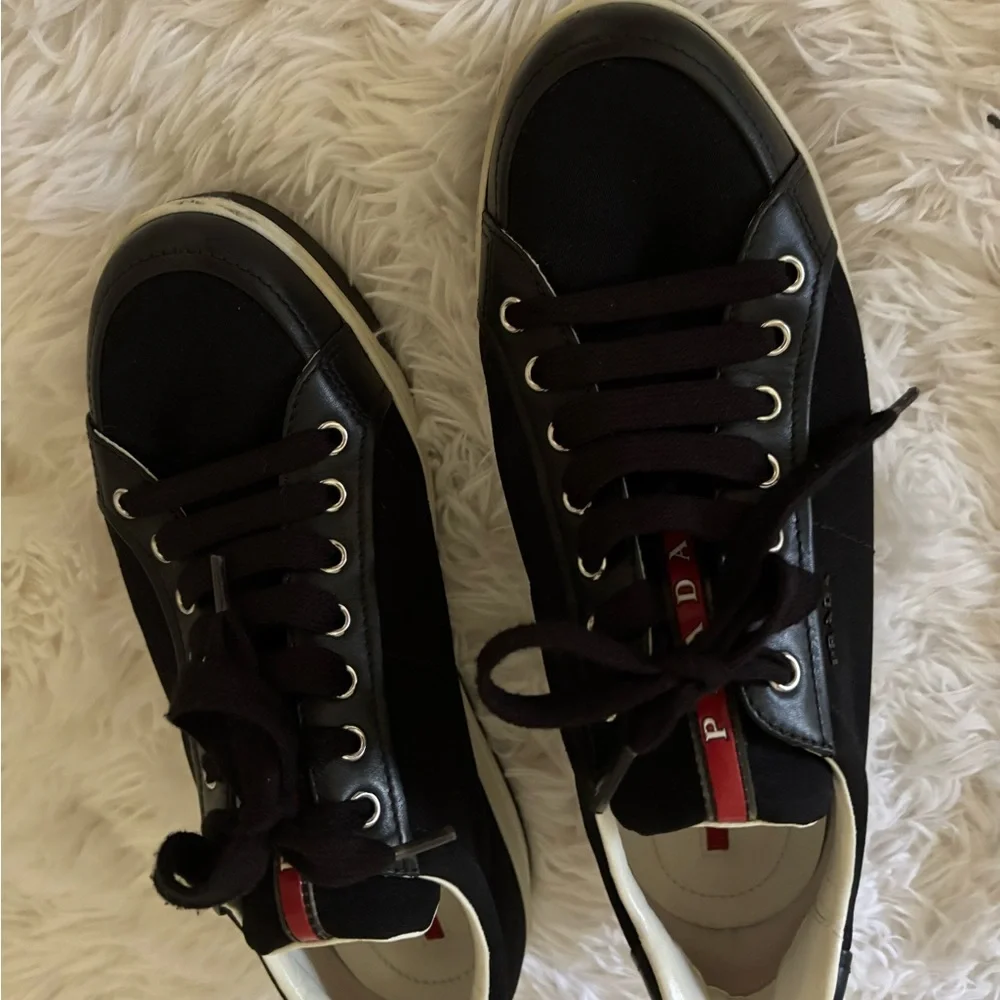 Prada Black and Red Casual Sneakers - Picture 1 of 4